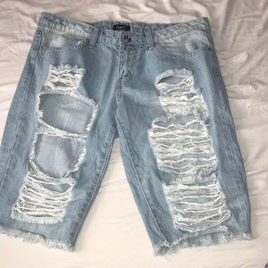 NEVER WORN long jean shorts.